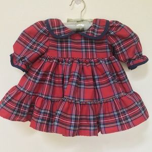 Infant Girls Plaid Christmas Dress 0-3 Months